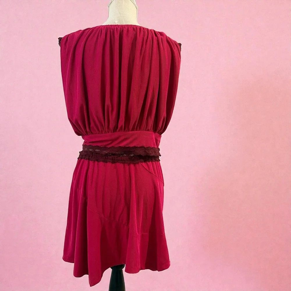 Free People 2 Piece Set Pink Crop Top & Skirt Outfit Boho Size‎ M NWT